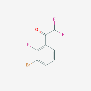 molecular formula C8H4BrF3O B13555475 1-(3-Bromo-2-fluorophenyl)-2,2-difluoroethan-1-one 