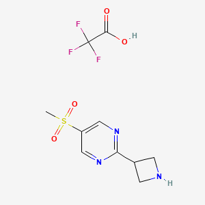 molecular formula C10H12F3N3O4S B13555501 2-(Azetidin-3-yl)-5-methanesulfonylpyrimidine, trifluoroacetic acid 