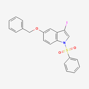 molecular formula C21H16INO3S B13555515 5-benzyloxy-1-benzenesulfonyl-3-iodo-1H-indole 