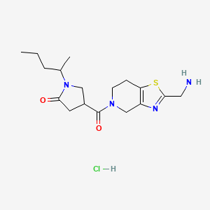 4-[2-(aminomethyl)-6,7-dihydro-4H-[1,3]thiazolo[4,5-c]pyridine-5-carbonyl]-1-pentan-2-ylpyrrolidin-2-one;hydrochloride