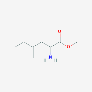 molecular formula C8H15NO2 B13555533 Methyl 2-amino-4-methylenehexanoate 