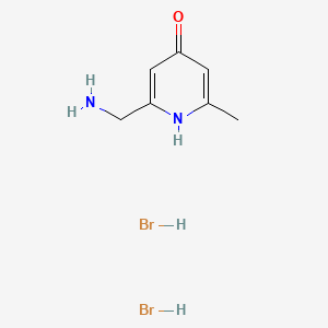 molecular formula C7H12Br2N2O B13555572 2-(Aminomethyl)-6-methylpyridin-4-oldihydrobromide 