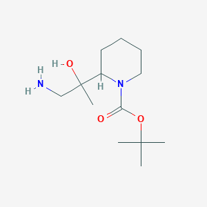 molecular formula C13H26N2O3 B13555592 Tert-butyl 2-(1-amino-2-hydroxypropan-2-yl)piperidine-1-carboxylate 