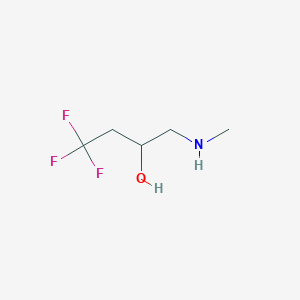 molecular formula C5H10F3NO B13555636 4,4,4-Trifluoro-1-(methylamino)butan-2-ol 