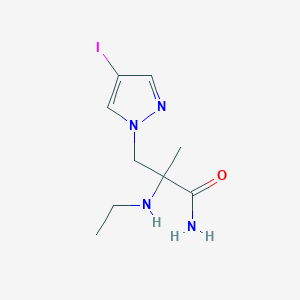 molecular formula C9H15IN4O B13555654 2-(Ethylamino)-3-(4-iodo-1h-pyrazol-1-yl)-2-methylpropanamide 