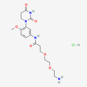 3-[2-(2-aminoethoxy)ethoxy]-N-[3-(2,4-dioxo-1,3-diazinan-1-yl)-4-methoxyphenyl]propanamide hydrochloride