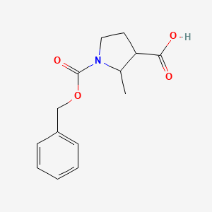 molecular formula C14H17NO4 B13555697 1-((Benzyloxy)carbonyl)-2-methylpyrrolidine-3-carboxylic acid 