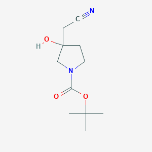 molecular formula C11H18N2O3 B13555717 Tert-butyl 3-(cyanomethyl)-3-hydroxypyrrolidine-1-carboxylate 