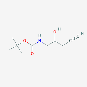 molecular formula C10H17NO3 B13555720 tert-butyl N-(2-hydroxypent-4-ynyl)carbamate 