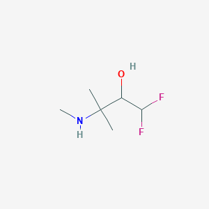 molecular formula C6H13F2NO B13555752 1,1-Difluoro-3-methyl-3-(methylamino)butan-2-ol 