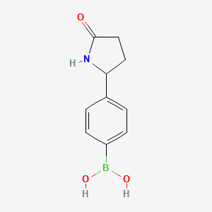 molecular formula C10H12BNO3 B13555817 (4-(5-Oxopyrrolidin-2-yl)phenyl)boronic acid 