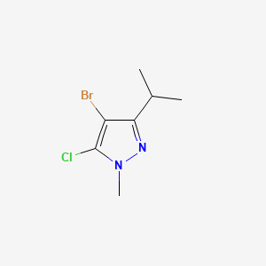 molecular formula C7H10BrClN2 B13555818 4-Bromo-5-chloro-3-isopropyl-1-methyl-pyrazole 