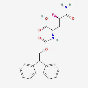 molecular formula C20H19FN2O5 B13555834 (2S,4R)-4-carbamoyl-2-({[(9H-fluoren-9-yl)methoxy]carbonyl}amino)-4-fluorobutanoicacid 