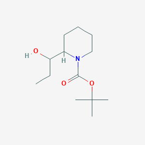 molecular formula C13H25NO3 B13555837 Tert-butyl 2-(1-hydroxypropyl)piperidine-1-carboxylate 