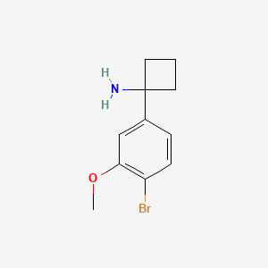 molecular formula C11H14BrNO B13555865 1-(4-Bromo-3-methoxyphenyl)cyclobutan-1-amine 