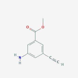 molecular formula C10H9NO2 B13555938 Methyl 3-amino-5-ethynylbenzoate 