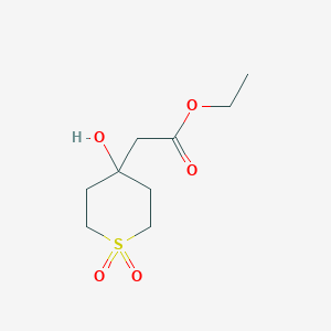 molecular formula C9H16O5S B13555963 Ethyl 2-(4-hydroxy-1,1-dioxidotetrahydro-2h-thiopyran-4-yl)acetate 