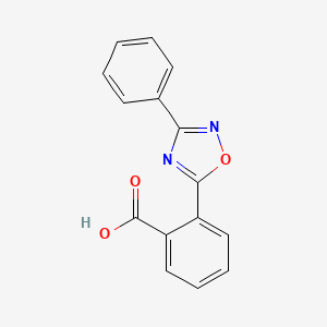 molecular formula C15H10N2O3 B1355598 2-(3-Phenyl-1,2,4-oxadiazol-5-yl)benzoic acid CAS No. 60510-51-2
