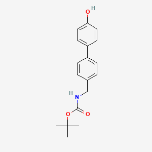 molecular formula C18H21NO3 B13555987 tert-butyl N-{[4-(4-hydroxyphenyl)phenyl]methyl}carbamate 