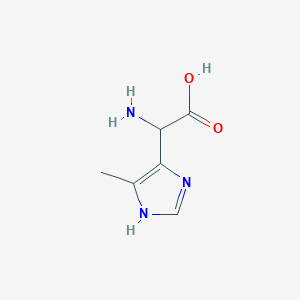 molecular formula C6H9N3O2 B13556017 2-amino-2-(4-methyl-1H-imidazol-5-yl)acetic acid 