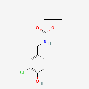 molecular formula C12H16ClNO3 B13556037 tert-Butyl (3-chloro-4-hydroxybenzyl)carbamate 