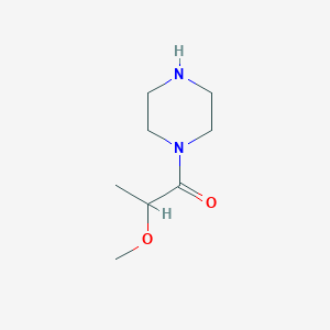 molecular formula C8H16N2O2 B13556046 2-Methoxy-1-(piperazin-1-yl)propan-1-one 