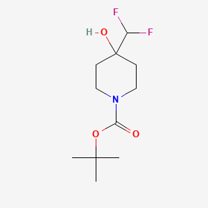 molecular formula C11H19F2NO3 B13556091 Tert-butyl 4-(difluoromethyl)-4-hydroxypiperidine-1-carboxylate 