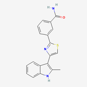 molecular formula C19H15N3OS B13556121 3-[4-(2-methyl-1H-indol-3-yl)-1,3-thiazol-2-yl]benzamide 