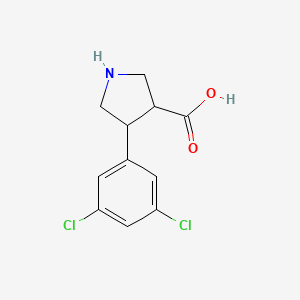 molecular formula C11H11Cl2NO2 B13556136 4-(3,5-Dichlorophenyl)pyrrolidine-3-carboxylic acid 