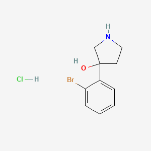 molecular formula C10H13BrClNO B13556153 3-(2-Bromophenyl)pyrrolidin-3-olhydrochloride 