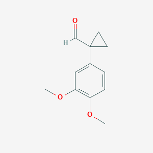 molecular formula C12H14O3 B13556179 1-(3,4-Dimethoxyphenyl)cyclopropanecarbaldehyde CAS No. 20802-16-8