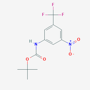 molecular formula C12H13F3N2O4 B13556190 Tert-butyl [3-nitro-5-(trifluoromethyl)phenyl]carbamate 