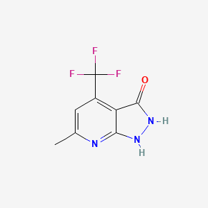 molecular formula C8H6F3N3O B13556197 6-methyl-4-(trifluoromethyl)-1H-pyrazolo[3,4-b]pyridin-3-ol 