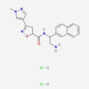 N-[2-amino-1-(naphthalen-2-yl)ethyl]-3-(1-methyl-1H-pyrazol-4-yl)-4,5-dihydro-1,2-oxazole-5-carboxamidedihydrochloride