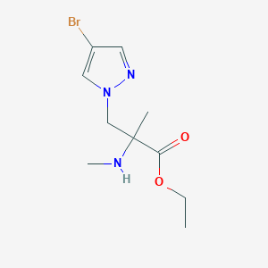 Ethyl 3-(4-bromo-1h-pyrazol-1-yl)-2-methyl-2-(methylamino)propanoate