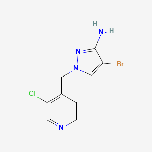 molecular formula C9H8BrClN4 B13556247 4-Bromo-1-((3-chloropyridin-4-yl)methyl)-1h-pyrazol-3-amine 