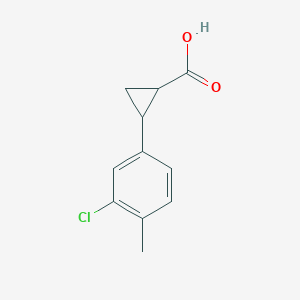 molecular formula C11H11ClO2 B13556283 2-(3-Chloro-4-methylphenyl)cyclopropane-1-carboxylic acid 