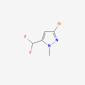 molecular formula C5H5BrF2N2 B13556298 3-Bromo-5-(difluoromethyl)-1-methyl-1H-pyrazole 