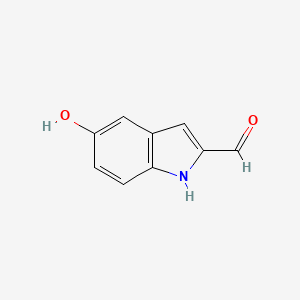 molecular formula C9H7NO2 B13556301 5-hydroxy-1H-indole-2-carbaldehyde 