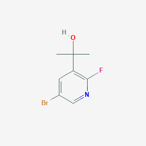 molecular formula C8H9BrFNO B13556320 2-(5-Bromo-2-fluoropyridin-3-yl)propan-2-ol 