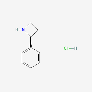 molecular formula C9H12ClN B13556346 (2S)-2-phenylazetidinehydrochloride 