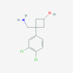 molecular formula C11H13Cl2NO B13556352 3-(Aminomethyl)-3-(3,4-dichlorophenyl)cyclobutan-1-ol 