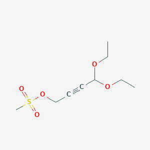 molecular formula C9H16O5S B13556353 4,4-Diethoxybut-2-yn-1-ylmethanesulfonate 