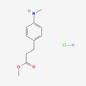 molecular formula C11H16ClNO2 B13556361 Methyl3-[4-(methylamino)phenyl]propanoatehydrochloride 