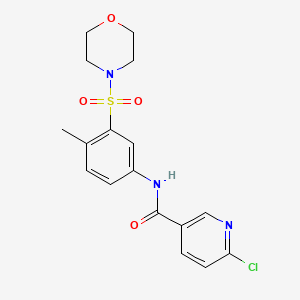 6-chloro-N-(4-methyl-3-morpholin-4-ylsulfonylphenyl)pyridine-3-carboxamide