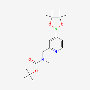 molecular formula C18H29BN2O4 B13556422 tert-Butyl methyl((4-(4,4,5,5-tetramethyl-1,3,2-dioxaborolan-2-yl)pyridin-2-yl)methyl)carbamate 