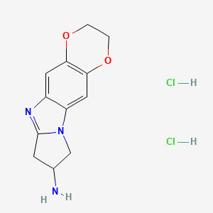 4,7-Dioxa-11,16-diazatetracyclo[8.6.0.03,8.011,15]hexadeca-1,3(8),9,15-tetraen-13-amine;dihydrochloride