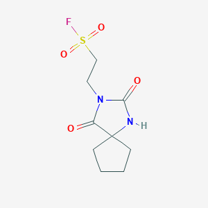 molecular formula C9H13FN2O4S B1355652 2-{2,4-Dioxo-1,3-diazaspiro[4.4]nonan-3-yl}ethane-1-sulfonyl fluoride 