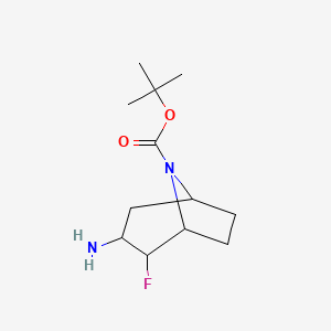 molecular formula C12H21FN2O2 B13556536 Tert-butyl 3-amino-2-fluoro-8-azabicyclo[3.2.1]octane-8-carboxylate 