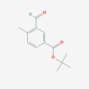 molecular formula C13H16O3 B13556541 Tert-butyl 3-formyl-4-methylbenzoate 